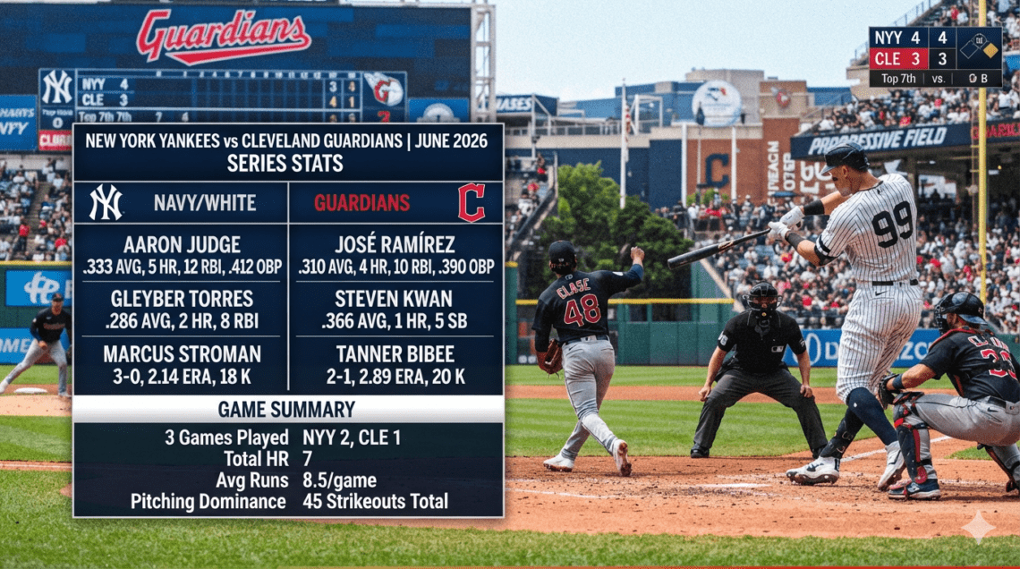 New York Yankees vs Cleveland Guardians Match Player Stats